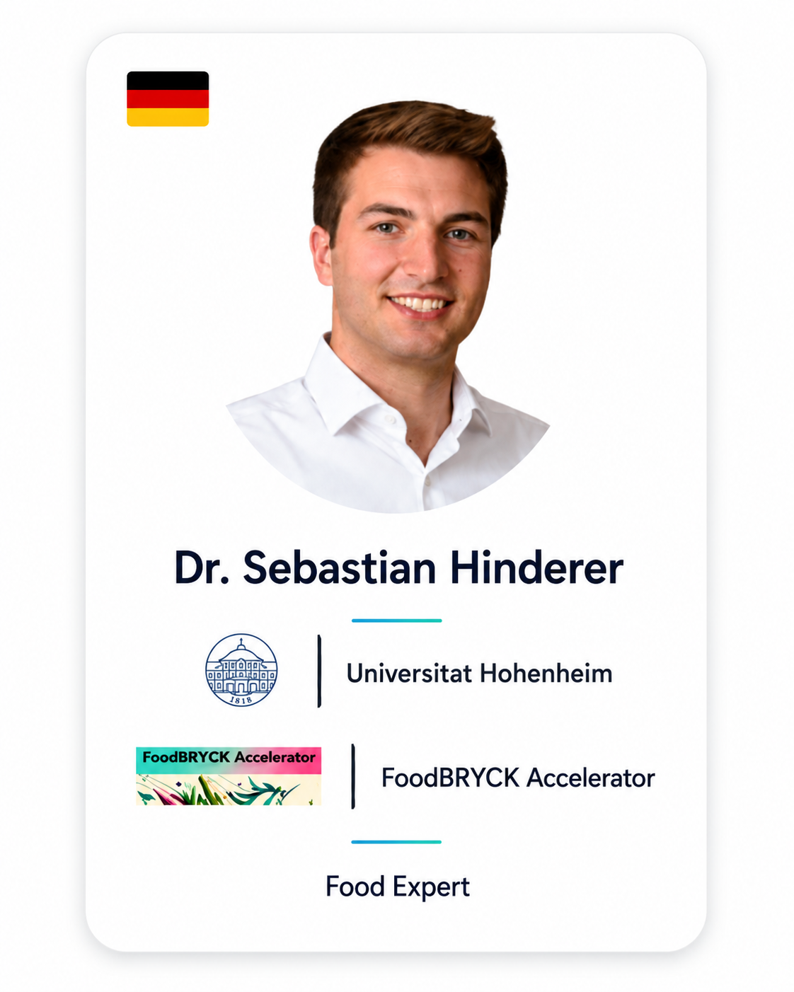 Dr. Sebastian Hinderer — Universität Hohenheim, Food Expert