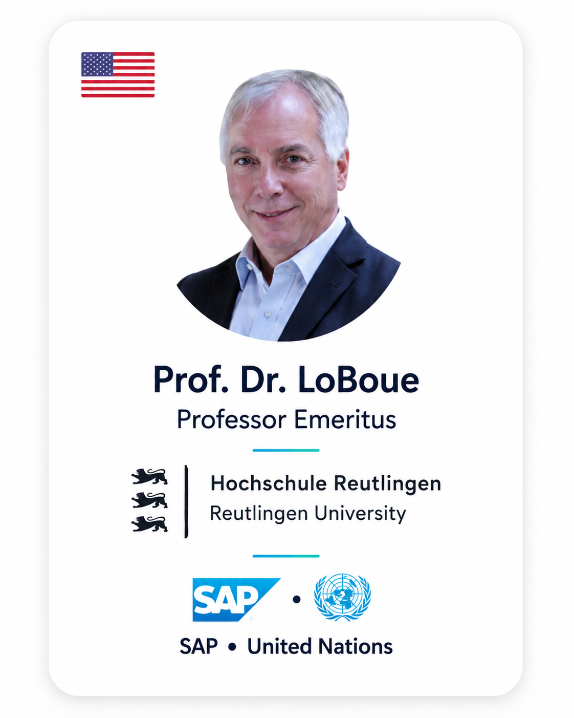 Prof. Dr. LoBoue — Professor Emeritus, SAP & United Nations