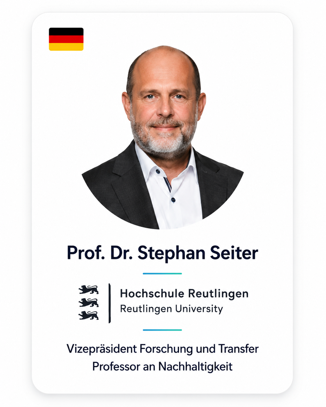 Prof. Dr. Stephan Seiter — Hochschule Reutlingen, Vizepräsident Forschung und Transfer
